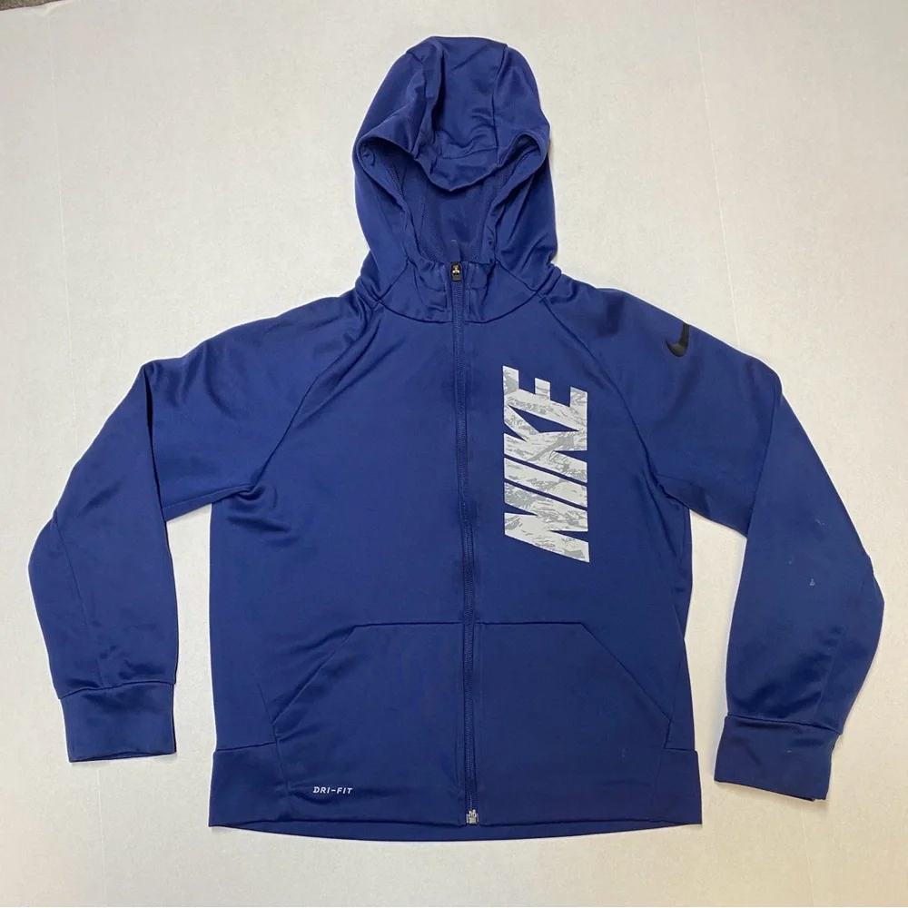 Nike Boys Medium Blue Drifit‎ Zip Up Hoodie